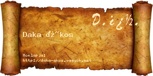 Daka Ákos névjegykártya